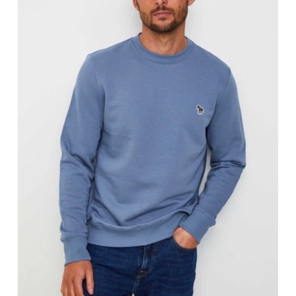 PS Paul Smith Mens Zebra‎ Logo Organic Cotton Sweatshirt Blue Size L